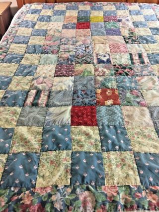 Vintage Handmade One Patch Quilt 56 " X 80 "