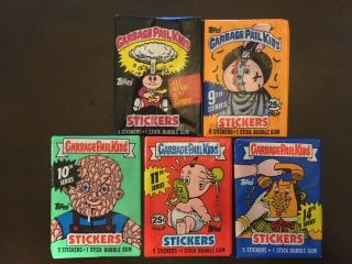Topps 1986 - 1987 Garbage Pail Kids,  Never Opened,  Series 5,  9,  10,  11,  14