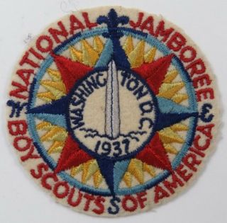 1937 National Jamboree Boy Scouts Of America Washington Dc Patch Wht Bdr.  [c - 170