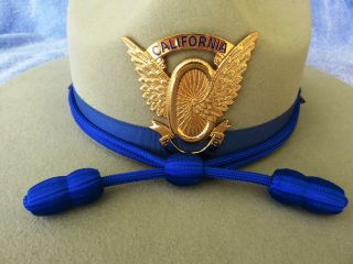 Chp California Highway Patrol Felt Campaign Hat With Hat Badge - Blackinton
