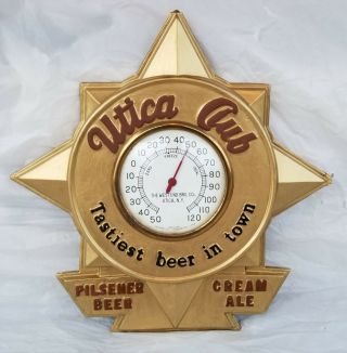 Vintage Utica Club Beer Sign With Thermometer West End Brewing Co. ,  Utica,  Ny