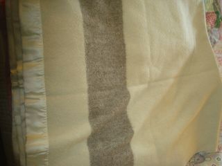 Vintage West Texas Woolen Mills El Dorado Wool Blanket Satin Trim 80 " X74 "