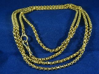 Stunning Victorian 18ct Rolled Gold Long Guard Chain 54  Circa 1837 - 60
