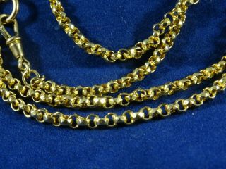 Stunning Victorian 18ct Rolled Gold Long Guard Chain 54  Circa 1837 - 60 3