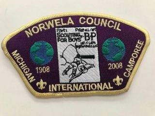 Boy Scout " Norwela Council - Mi International Camporee " 100 Yr Patch