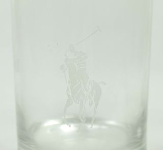 Clear Polo Sport Scotch Small Glass Cup Set of 2 2