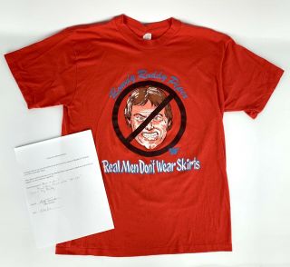 Wwf Rowdy Roddy Piper Real Men Dont Wear Skirts Vintage T - Shirt Worn By Rody