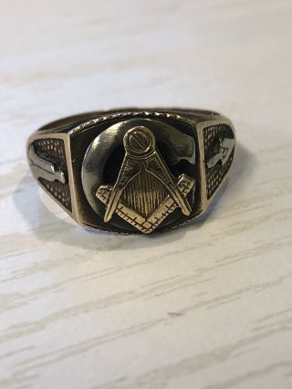 Vintage 10k Gold Masonic Freemason Men’s Ring Sz 11 7g