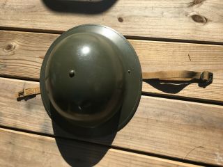 Ww2 M1917 A1 Kelly Doughboy Helmet W/ Early Khaki Web Chinstrap Marine