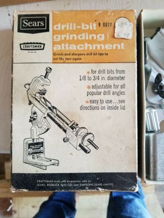 Vintage Sears Craftsman 9 - 6677 Grinding Attachment For Drills 1/8 " To 3/4 " Bit