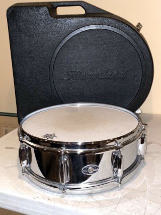 70s Vintage Slingerland Chrome Snare Drum W/ Case