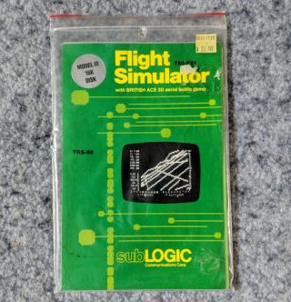 Flight Simulator I Trs - 80 Sublogic Vintage Computer Game Bruce Artwick T80 - Fs1 1