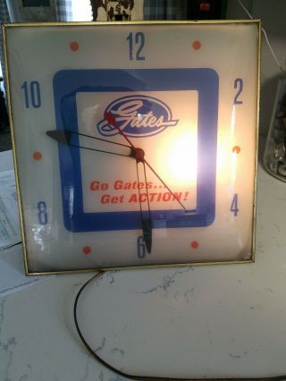 Vintage Pam Clock Co Gates Shop Clock Usa Square