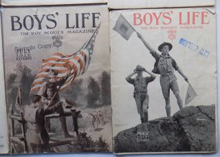 14 BSA Antique 2 1916,  12 Month RUN 1918 - 19 BOYS LIFE Magazines w Boy Scout ID 3