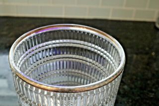 Vintage Heavy Cut Crystal Ice Bucket Wine Cooler Gold Tone Rim,  6 1/2 