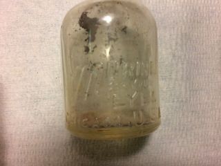 Vintage Murine Eye Drop Bottles Embossed Glass Bottles One has unusabe dropper 3