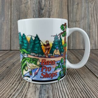 Bass Pro Shops Vintage Coffee Mug 1997 Deer Ducks Fish Hunting Collectible Gift