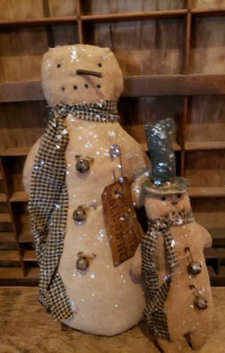 Order For Bccharmer44 Primitive Snowman Standing Doll 12 " Tall,  Folk Art Ch