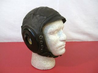 Wwii Us Army Air Force Aaf Type A - 11 Leather Pilot Flying Helmet - Sz Large