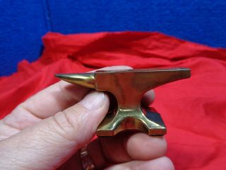 Antique Miniature Brass Blacksmith Anvil Desk Top Paperweight 5