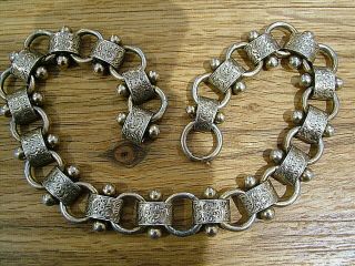 Fine Quality Antique Victorian Silver Gilt Book Chain Collar Necklace 351