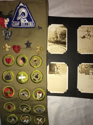 Bsa 1930s Merit Badge Sash Camp Wallowa Photo Album Eagle Boy Scout Medal Rare