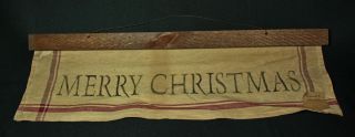 Hand - Crafted Artist - Made Primitive Tea - Stained Merry Christmas Banner