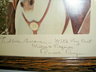 Ronald Reagan Authentic Autograph Photograph in Santa Barbara on a Horse 2