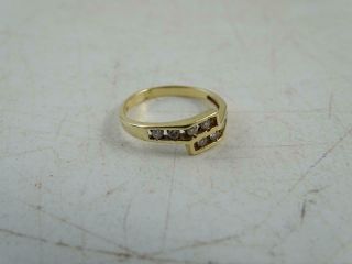 Vintage 14k Solid Yellow Gold Ladies Cocktail Ring Diamond 2 Grams Size 6.  25