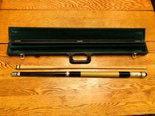 Vintage Abe Rich Pool Cue And Case