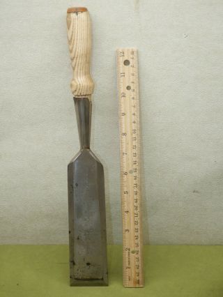 Old Woodworking Carpenter Tools Vintage Fulton 2 " Bevel Edge Wood Socket Chisel