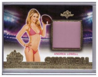 2019 Benchwarmer 40th National Andrea Lowell 2/5 Gold Chicago Bikini Swatch Card