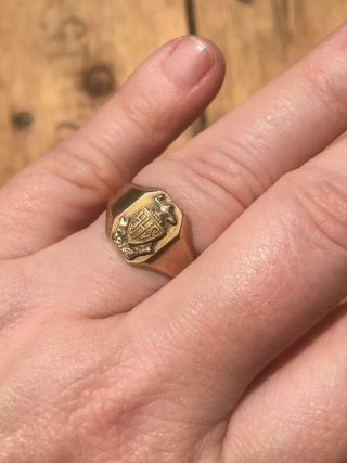Antique Art Deco10k 10 Ct Gold High School Date Class Ring 1896 123 Years Old
