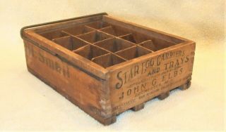 Antique Wood Star Egg Crate Carriers & Trays - John Elbs Ny - Holds 12 Eggs