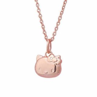 Hello Kitty Necklace Pendant Sv925 Silver Pink Gold Coat Sanrio Japan Tracking