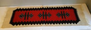 Vintage Southwest Hand Woven Wool Table Runner Or Rug Navajo? Or Style? Nr