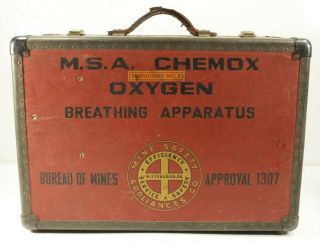 Vintage Msa Chemox Oxygen Breathing Apparatus Coal Mine Rescue Kit Pittsburgh Pa