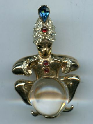 Rare Sterling Coro Craft Sterling " Jelly Belly Pegasus Genie " Gold Washed