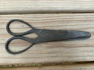 Antique 19th Century Wrought Iron Hand Forged Scissors 9 1/4”