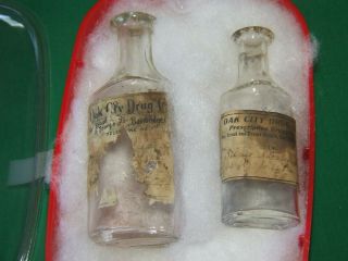 Bainbridge Ga Drug Bottle Pair,  Cork Type Antique,  Oak City Drug Co