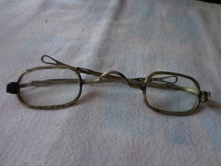 Antique 1800 ' s Civil War Era Sliding Temple Spectacles Eyeglasses 3