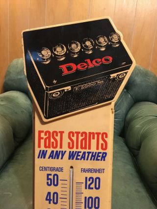Delco Battery Advertising Sign Thermometer 2