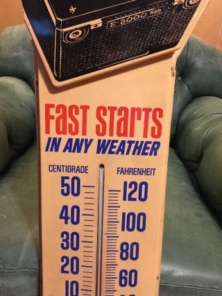 Delco Battery Advertising Sign Thermometer 3