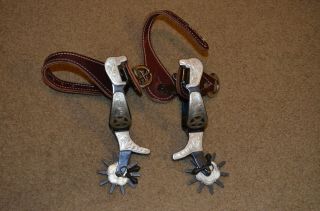 Cowboy Spurs With Silver Inlaid