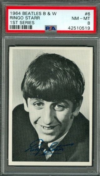 1964 Topps Beatles (black & White) 6 Ringo Starr Psa 8 (nearmint -)