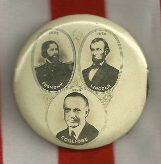 Calvin Coolidge Lincoln Political Campaign Pinback Button Republican President