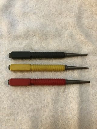 Vintage Set Of 3 Stanley Tools Nail Setting Punches