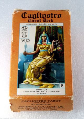 Vintage Cagliostro Tarot Deck 1981 Made In Italy By Modiano & Stuart R.  Kaplan