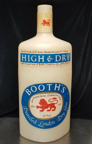Rare Large 30 " Vintage Booths London Dry Gin Plastic Ice Cooler Bottle Bucket