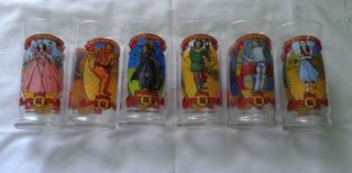 Set Of 6 Vintage 1989 Wizard Of Oz Movie 50th Anniversary Promotional Glasses